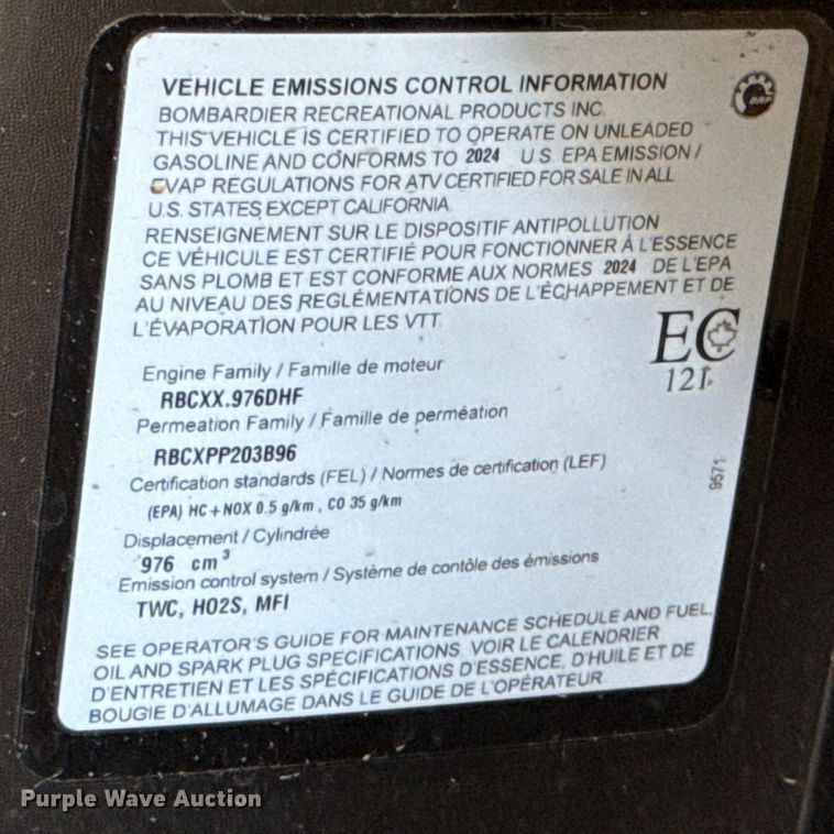 image for item EE3442 2024 Can-Am Defender utility vehicle