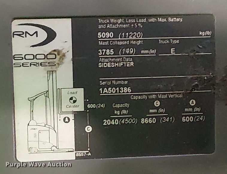 image for item EE5071 2017 Crown RM6095S-45 order picker