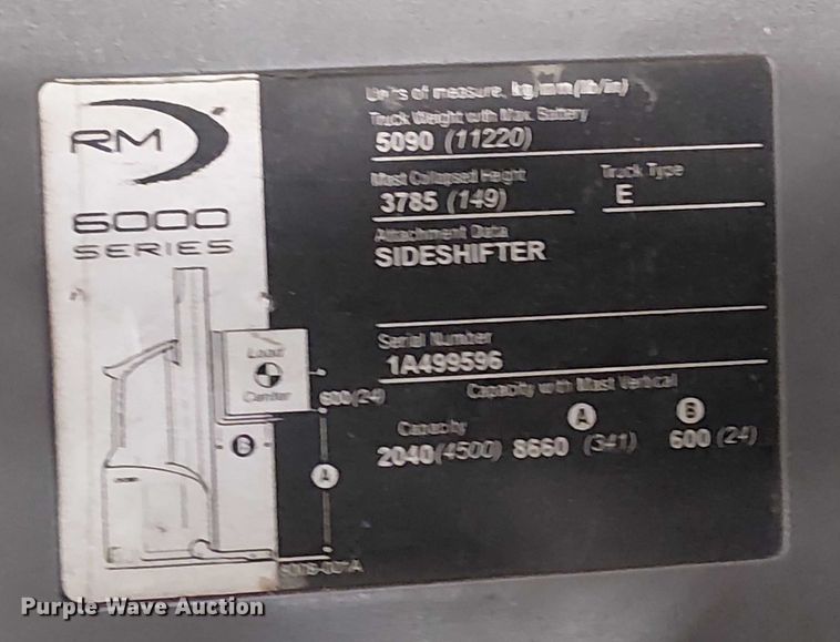 image for item EE5072 2017 Crown RM6095S-45 order picker