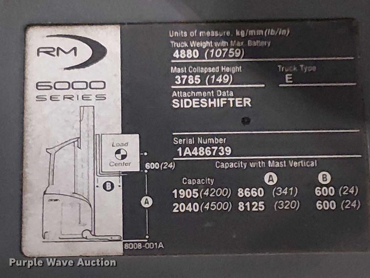 image for item EE5073 2017 Crown RM6025-45 order picker