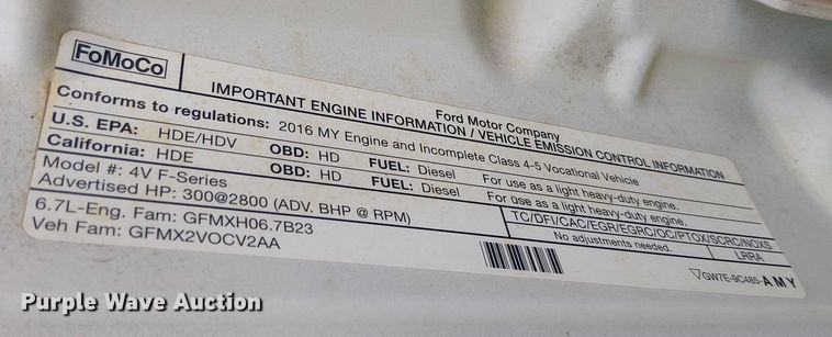 image for item EE5079 2016 Ford F550 flatbed truck