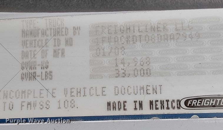 image for item EE5083 2008 Freightliner Business Class M2 flatbed truck