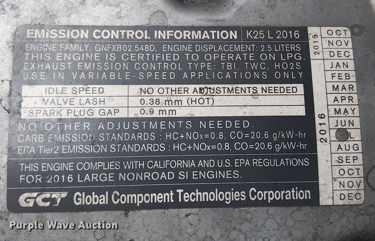 image for item EE5086 2016 UniCarriers PF70 forklift