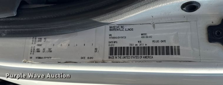 image for item EF2244 2013 International 4300 box truck