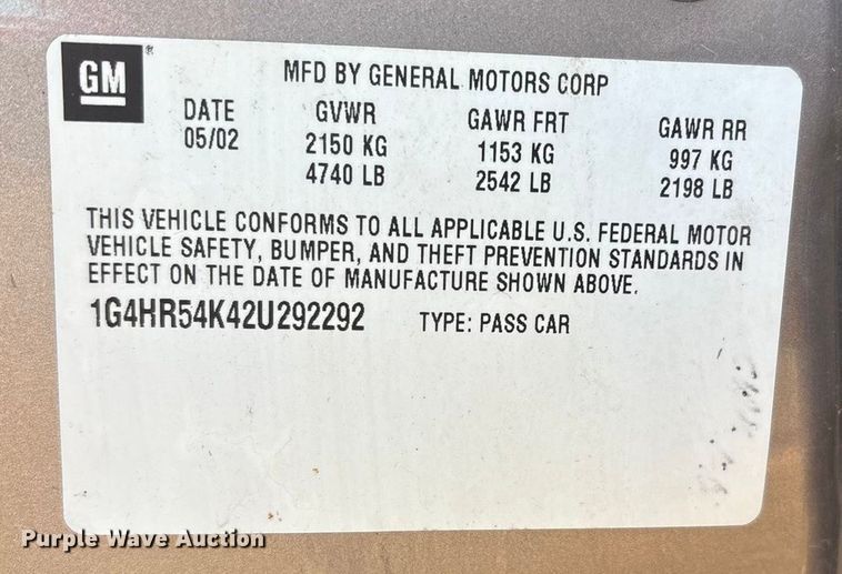 image for item EF6260 2002 Buick LeSabre 