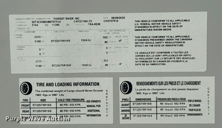 image for item EG1734 2021 Cherokee by Forest River Inc. Arctic Wolf camper