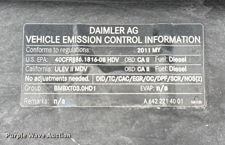 image for item EG1776 2011 Mercedes-Benz Sprinter 2500 van