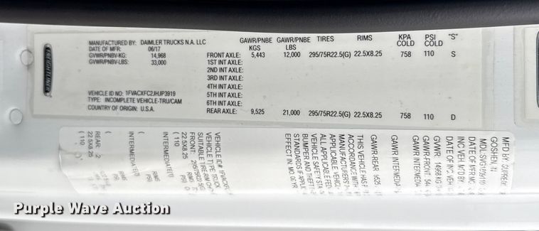 image for item EG1830 2018 Freightliner M2106 refrigerated truck