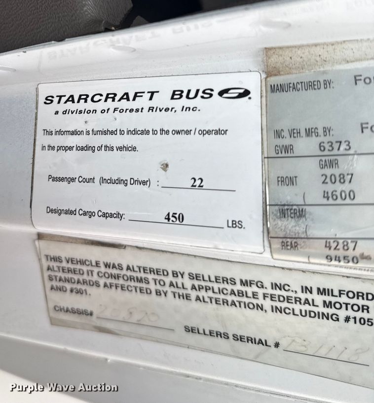 image for item EG1833 2007 Ford E450 prisoner transport shuttle bus