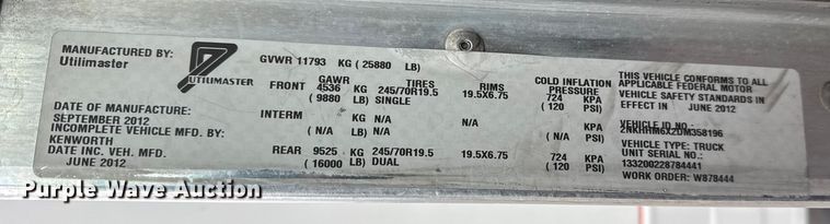 image for item EG1838 2013 Kenworth T280 box truck