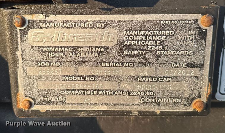 image for item EG1846 2013 Mack GU713 hook lift truck