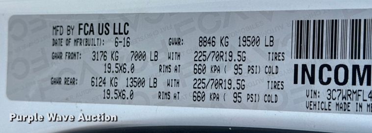 image for item EG1870 2016 Ram  5500HD utility / service truck