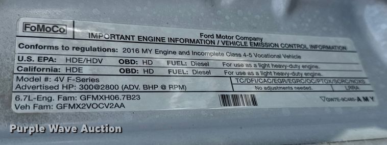 image for item EG1871 2016 Ford F550 Super Duty XL flatbed truck