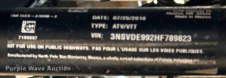 image for item EG6142 2017 Polaris Razor XP 1000 utility vehicle