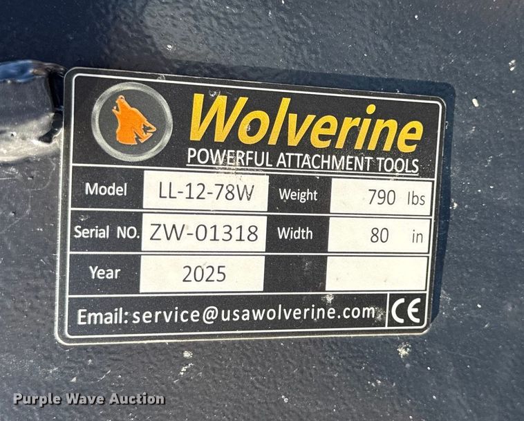image for item EN0139 2025 Wolverine LL-12-78W skid steer rock bucket