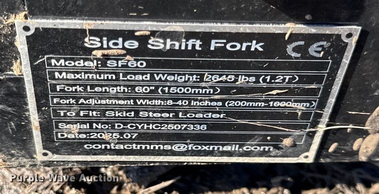 image for item EN0151 2025 Giyi SF60 skid steer forks