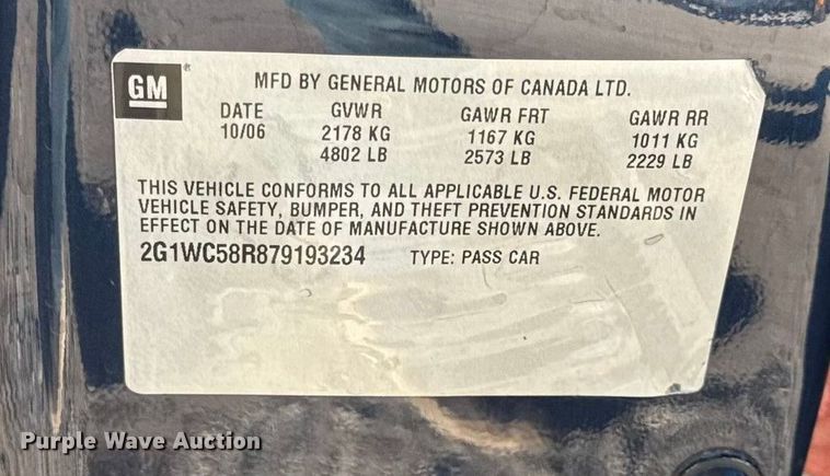 image for item EN0785 2007 Chevrolet Impala 