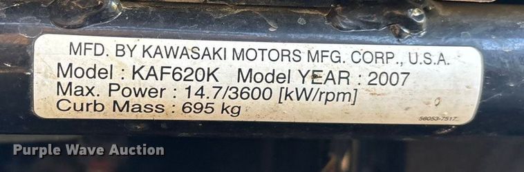 image for item EN5913 2007 Kawasaki Mule 3010 utility vehicle