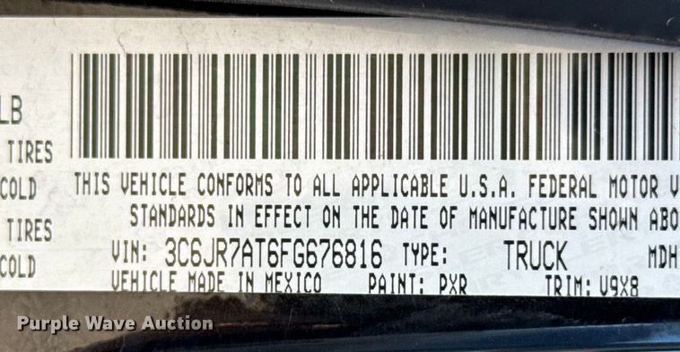 image for item EP2709 2015 Ram 1500 pickup truck