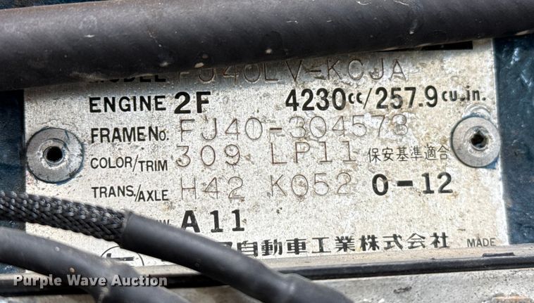 image for item EP2744 1979 Toyota FJ40 Land Cruiser SUV