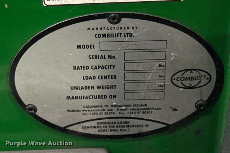 image for item ER0363 2016 Combilift C6000 forklift