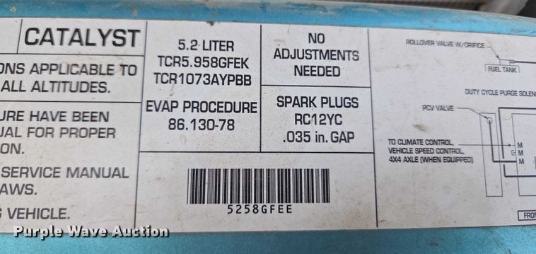 image for item ET5441 1996 Dodge Ram 1500 pickup truck