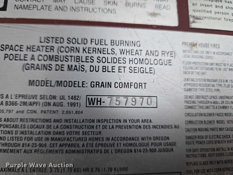 image for item ET5450 Warnock Hersey pellet burning stove