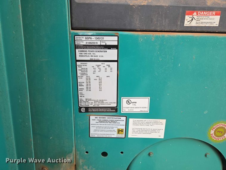 image for item ET5468 Cummins GGPA-1345131 generator