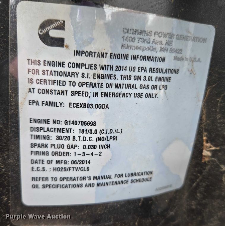 image for item ET5471 Cummins GGMB-1408154 generator