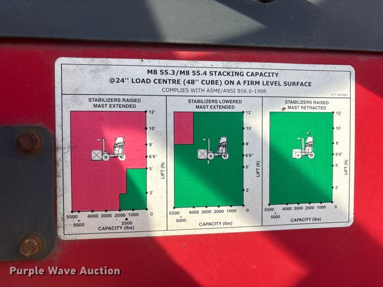 image for item ET8625 2016 Moffett M85501 forklift