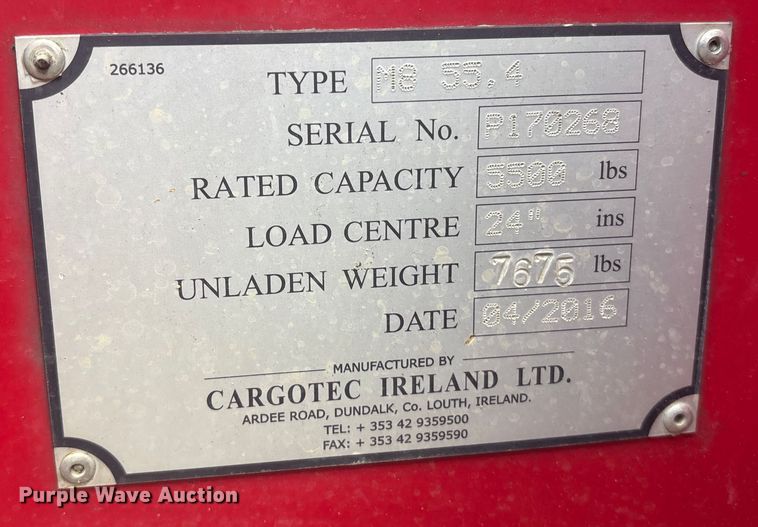 image for item ET8625 2016 Moffett M85501 forklift