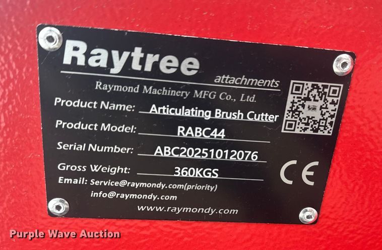 image for item EU4011 2025 RayTree RABC44 skid steer boom rotary mower