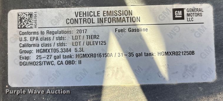 image for item EU4747 2017 Chevrolet Silverado 1500 Crew Cab pickup truck