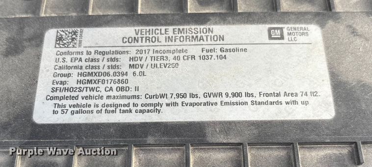 image for item EV3440 2017 Chevrolet Express 3500 utility van