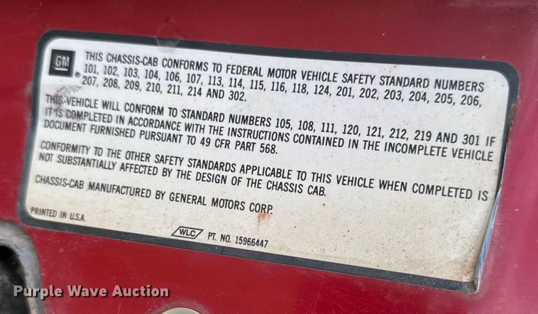 image for item FB0517 1994 Chevrolet C3500 rollback truck