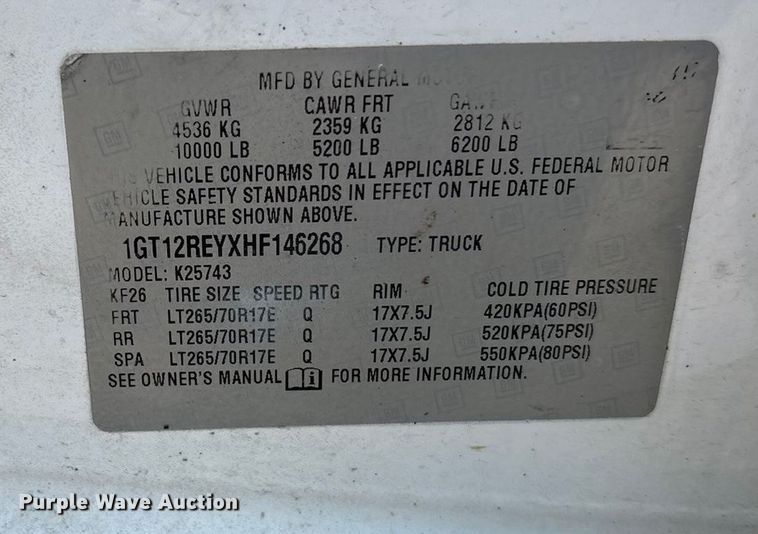 image for item FG1531 2017 GMC Sierra 2500HD Crew Cab pickup truck