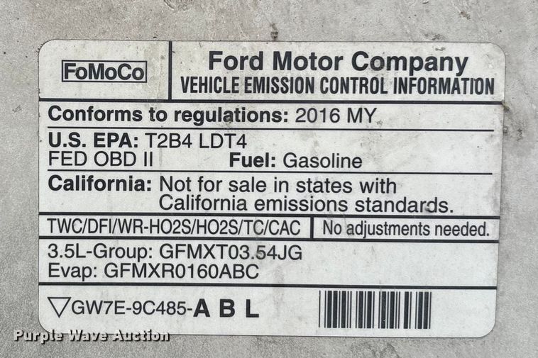 image for item FG1566 2016 Ford F-150 SuperCrew pickup truck