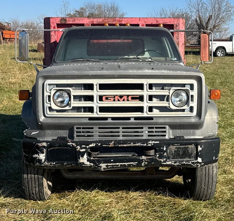 image for item FK0588 1986 GMC 7000 dump flatbed truck
