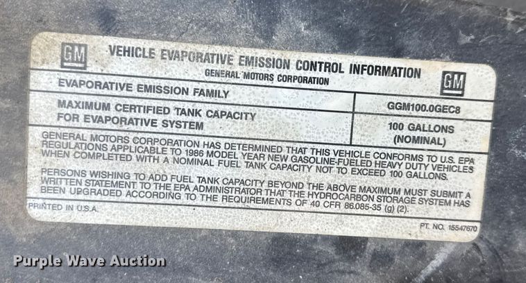 image for item FK0588 1986 GMC 7000 dump flatbed truck