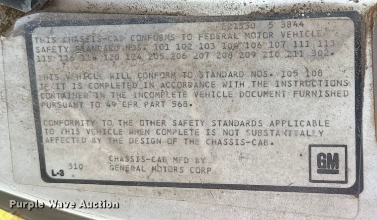 image for item FK0588 1986 GMC 7000 dump flatbed truck