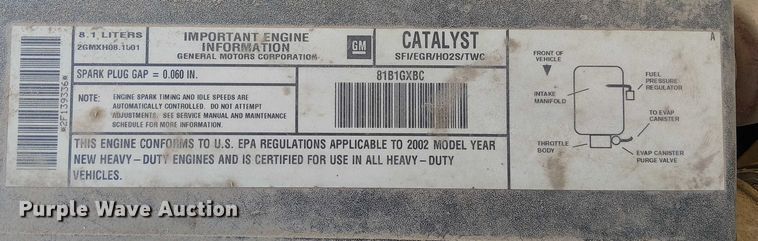 image for item FK0895 2002 Chevrolet Silverado 3500 flatbed pickup truck