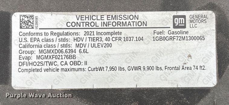 image for item YA1129 2021 Chevrolet Express 3500 delivery van