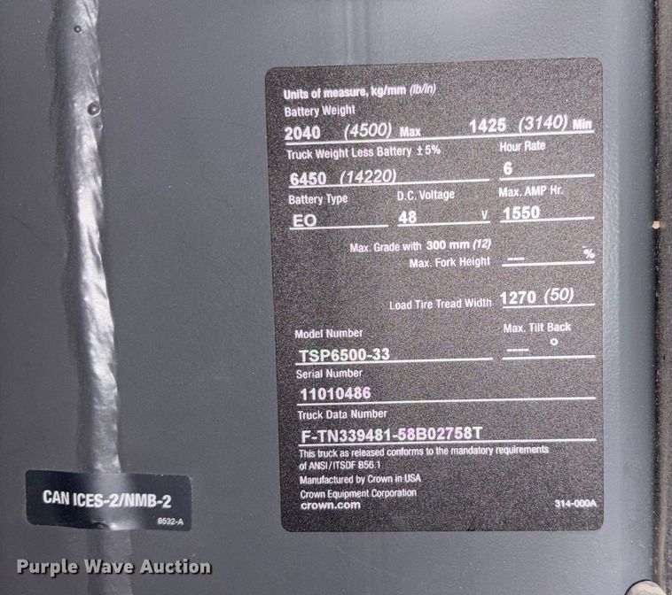 image for item YA1437 2024 Crown TSP6500-33 order picker