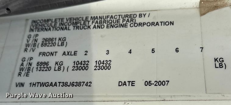 image for item DM1993 2008 International 7400 dump truck