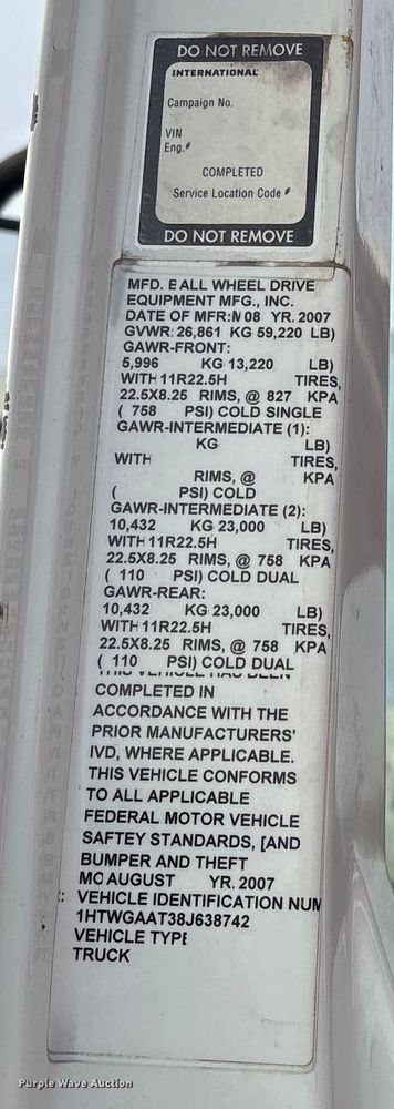 image for item DM1993 2008 International 7400 dump truck