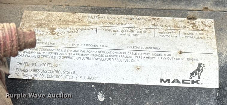 image for item DQ4182 2023 Mack Granite dump truck