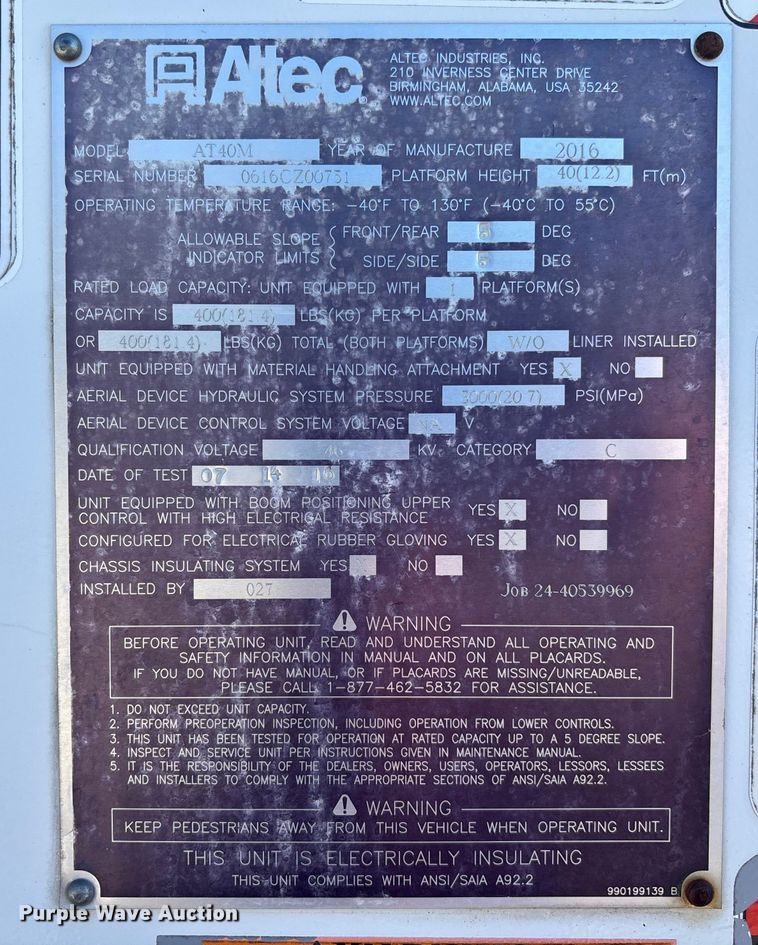 image for item DU0319 2016 RAM 5500HD bucket truck