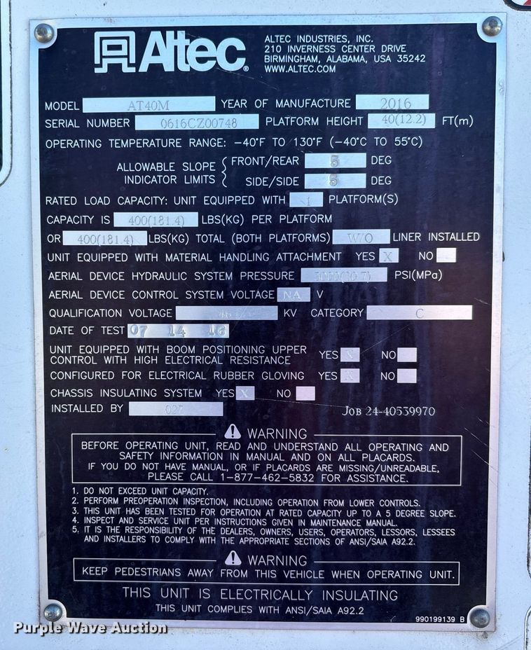 image for item DU0320 2016 RAM 5500HD bucket truck