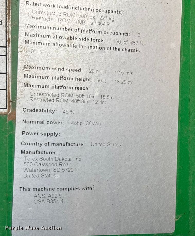 image for item DW7361 2013 Genie S60 boom lift