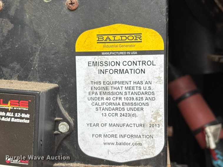 image for item EA7164 2013 Baldor TS80-3J generator